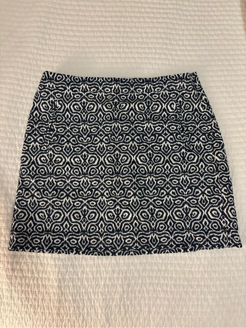 J. Crew Navy and White Patterned Women's Skirt